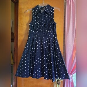 Navy Polka Dot Dress